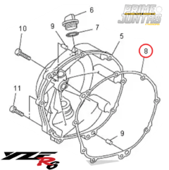 Juntas Laterais Bomba De Óleo E Cárter Yamaha Yzf R6 - PrimeJuntas
