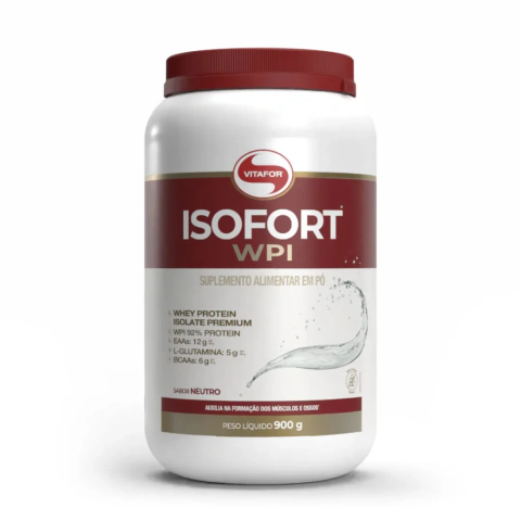 ISOFORT WPI Vitafor Whey Protein Isolado Sabor Neutro 900g