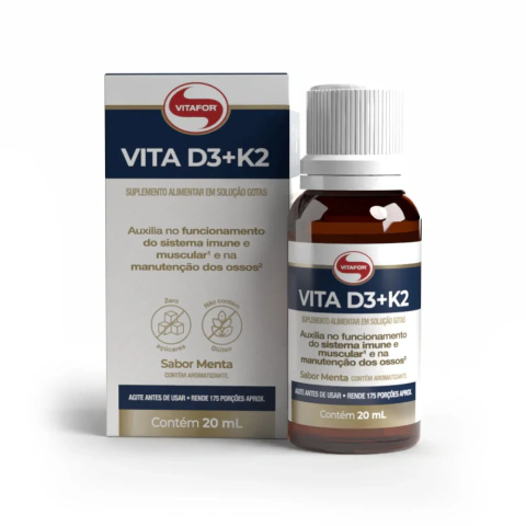 VITA D3 + K2 Vitafor Gotas Sabor Menta 20ml