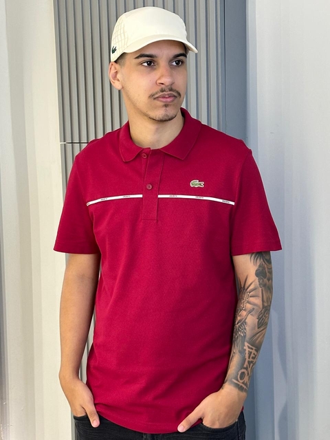 Polo Lacoste Regular Fit Logo Trim L.12.12