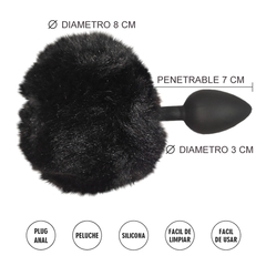 PLUG ANAL S . COLA CONEJO NEGRO Siliconado - comprar online