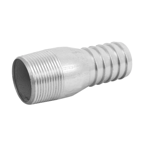 Niple de acero galvanizado de 1/2 pulgada por 3 pulgadas con rosca y diseño acanalado