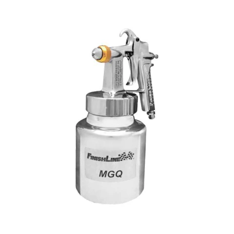 Pistola para pintura vinílica MGQ-740 con vaso de aluminio y cuerpo de acero inoxidable