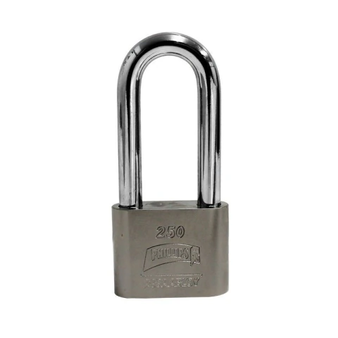 Candado de hierro de alta seguridad modelo GL 250 Phillips con gancho largo y cuerpo metálico resistente