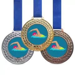 Medalha de Natação p/ Campeonatos Ouro / Prata / Bronze