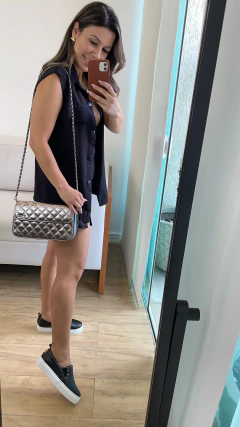 Tênis Slip On Spike New Pele Preto Santa Lolla - comprar online