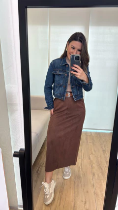 Saia Midi Suede Mary - comprar online