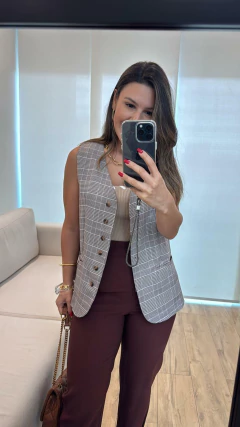 Colete Xadrez Longo - comprar online