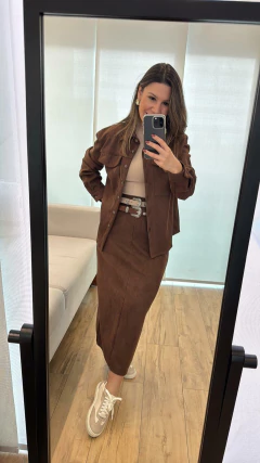 Saia Midi Suede Mary - comprar online