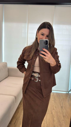 Saia Midi Suede Mary - comprar online