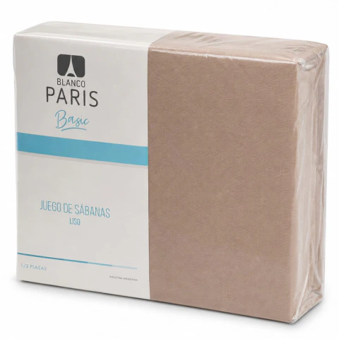 JUEGO DE SABANAS LISAS BLANCO PARIS CON ELASTICO TOTAL