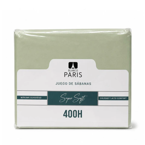 JUEGO DE SABANAS BLANCO PARIS 400 HILOS SUPER SOFT CON AJUSTABLE TOTAL