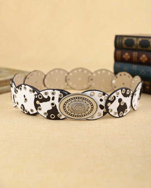 CINTURÓN COW BLANCO Y NEGRO - comprar online
