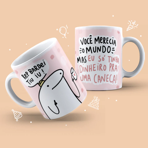 Canecas de Cerâmica Feliz Aniversário Flork Amiga