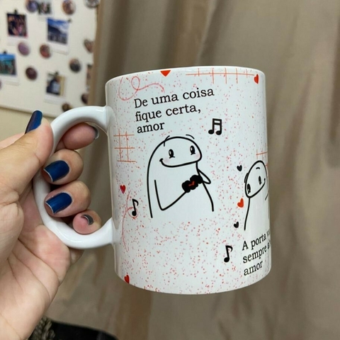 Caneca de Cerâmica Flork Música Espumas ao Vento "De uma coisa fique certa, amor"