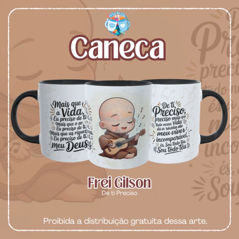 Caneca de Cerâmica De ti preciso - Frei Gilson - comprar online
