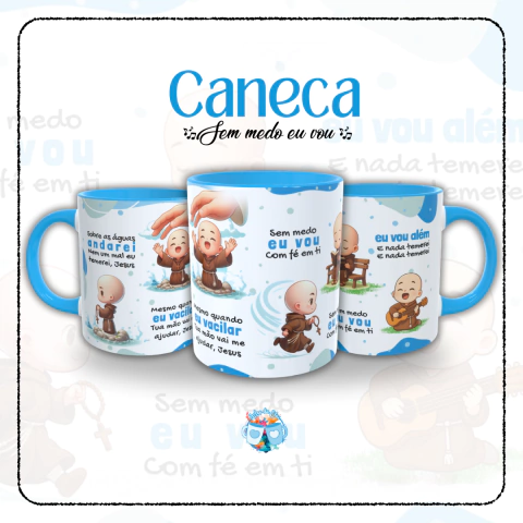 Caneca de Cerâmica Sem medo eu vou - Frei Gilson - comprar online