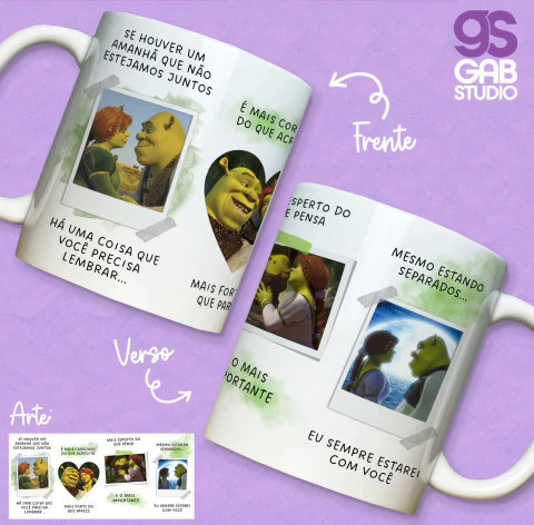Caneca de Cerâmica Namorados "Se houver um amanhã" - Shrek - comprar online