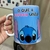 Caneca de Cerâmica Stitch "O que a fofoca uniu, distância nenhuma separa"