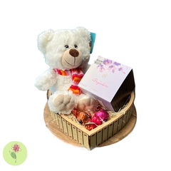 Urso Cachecol com chocolates