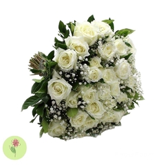 Buquê com 20 Rosas Brancas