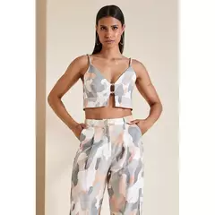 Top Detalhe Decotado Estampado Camuflado ALL´S