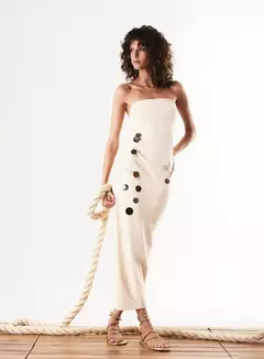 Vestido Com Bordado Manual - OPEN