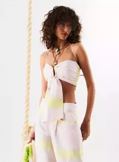 Top Faixa Com Linho Maxi Listras - OPEN - comprar online