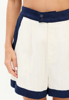 Short Bicolor Com Linho - MY FAVORITE THINGS - Valentina Lois