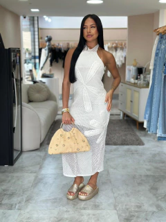 Vestido Feminino Tricot Com Tecnica Bordada - DIMY - comprar online