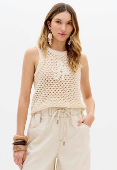 Regata De Tricot Com Aplicação Frente - LANÇA PERFUME - comprar online