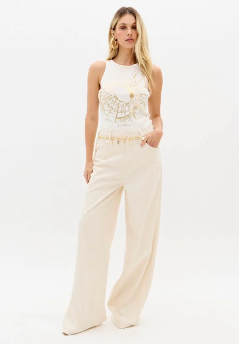 Regata Canelada Com Estampa - LANÇA PERFUME