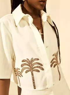 Camisa Linho Bordada - ISY na internet