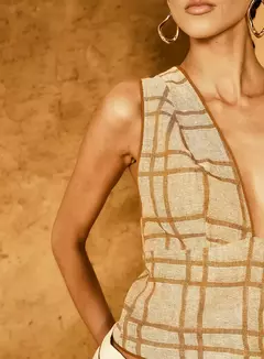 Blusa Linho Xadrez - ISY na internet