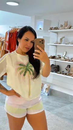 Blusa Ampla Estampada Com Transparência - OPEN
