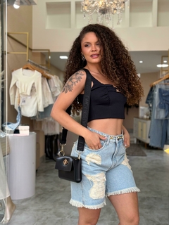 Bermuda Jeans High - LANÇA PERFUME EASY na internet