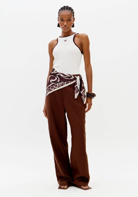 Regata Canelada Com Bordado - LANÇA PERFUME