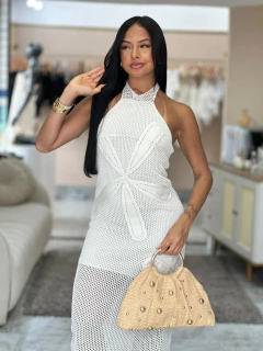 Vestido Feminino Tricot Com Tecnica Bordada - DIMY na internet