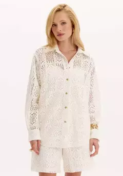 Camisa Alongada De Renda - LANÇA PERFUME - comprar online
