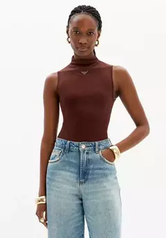 Blusa Canelada Gola Alta - LANÇA PERFUME