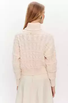 Blusa Gola Alta Ponto Cordas Tecido Plano Feminino Dimy BLT33165 na internet