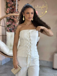Blusa Corset Amarração Frontal - LANÇA PERFUME na internet