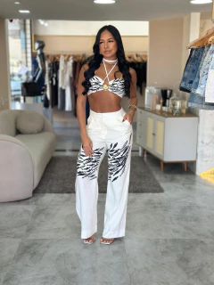 Calça Linho Estampada - ISY na internet