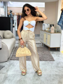 Calça Wide Leg Cintura Alta - LANÇA PERFUME EASY - comprar online