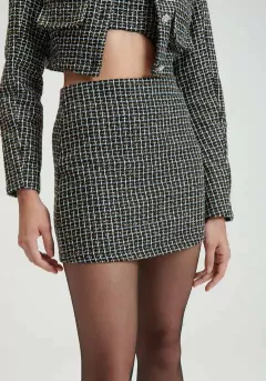 SAIA CURTA CINTURA ALTA PRETO