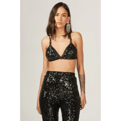 TOP CORTININHA PAETÊ - PRETO