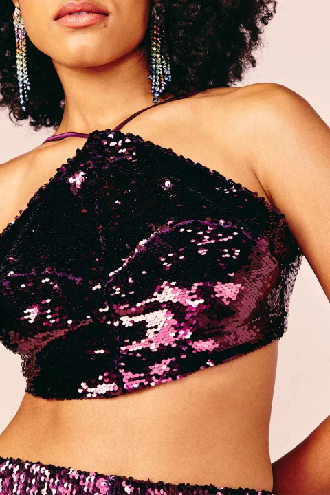 CROPPED AMARRAÇÃO E FAIXA - BERINJELA