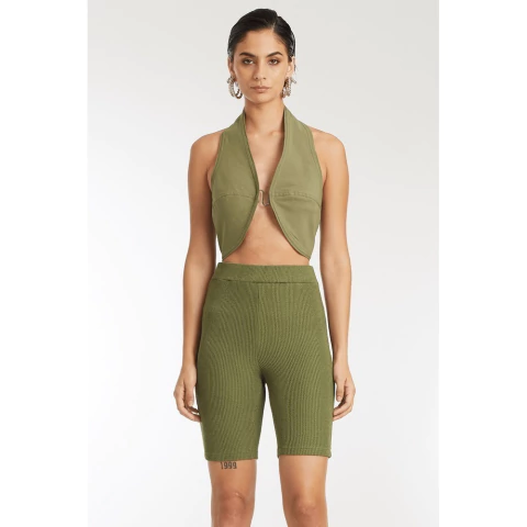 TOP FRENTE ÚNICA DECOTADO LISO - VERDE ALLS