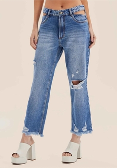 Calça Jeans Reta High Azul- Lança perfume - comprar online
