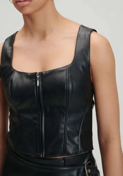 Blusa Cropped com Zíper Frontal - comprar online